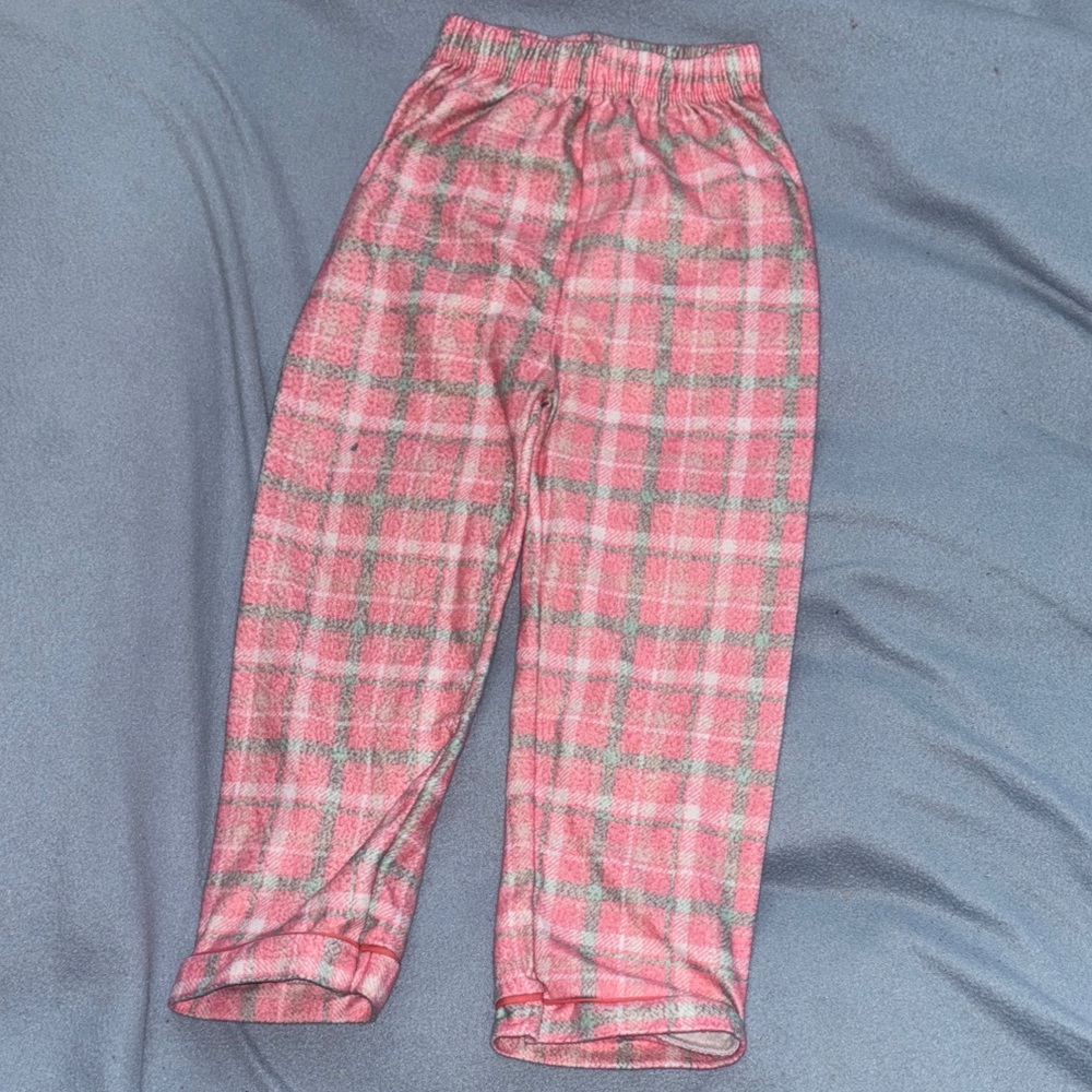 Plaid Pink Kids Pajama Bottoms